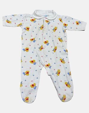 Disney Winnie the Pooh Footed Snap Front Sleeper One-Piece Cotton 0-3M